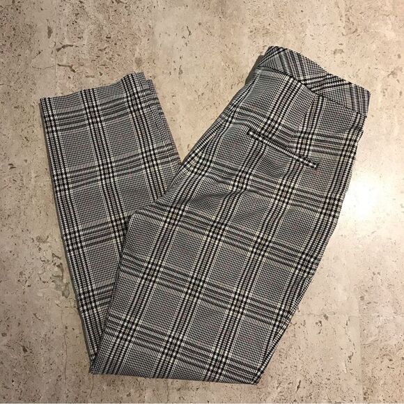 H&M Houndstooth Straight Leg Skinny Trouser Dress Pants Size 4 - Picture 2 of 6